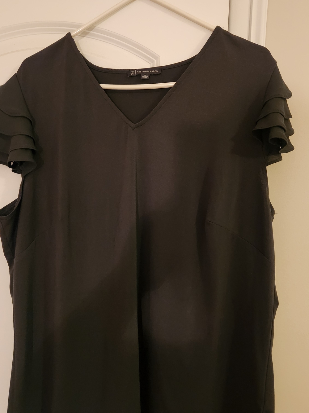 Adrianna Papell V-Neck Ruffle Sleeve Blouse